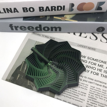 Jucarie Decompresie, Cyrax, Model Stea 3D, DuoChrome, Maner Spirala, Turn Magic Geometric, Multiple Forme, Anti-stress, 17 cm, Negru/Verde