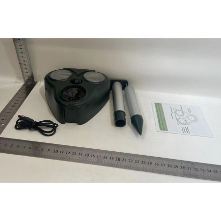 Aparat Solar LED cu Ultrasunete,  Repelent pentru Animale Mari si Mici, Lumina Rosie si Alba, Anti Rozatoare, Anti Insecte, Frecventa 13.5KHZ-65 KHZ, Senzor PIR, 13 x 14.7 x 24.5 cm, Verde