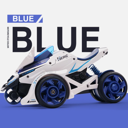 Cyrax Jucarie pentru copii, masina cu extensie de motocicleta 2 in 1, albastra