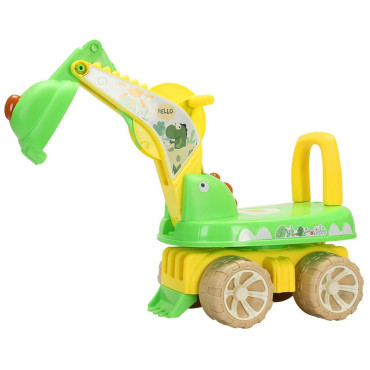 Excavator pentru Copii, Cyrax, 1-3 Ani, Greutate Portanta 30 kg, Muzica si Lumini, Rotatie 360 Grade, 45 x 31 x 35 cm, 4 Roti, Verde