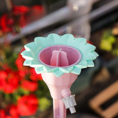 Set picuratoare cu valva pentru irigare  design floare, viteza reglabila, fixare prin infigere, practic, 16.8 x 9 cm, roz