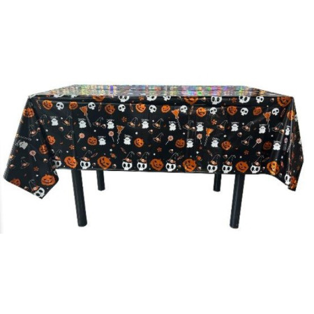 Fata de Masa, Cyrax, din Folie, Imprimeu Halloween - Boo, 137 x 274 cm, Negru