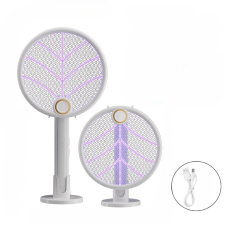 Lampa Electrica Impotriva Tantarilor,  42.5 x 22 x 10.5 cm, Reincarcabila cu Cablu USB Inclus, Plasa din Aluminum Alb