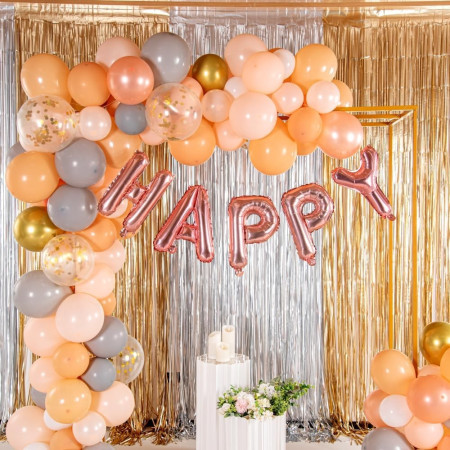 Balon Folie Metalizata Litera H, Cyrax, 40 cm, Umflati cu Heliu sau Aer, Ambalaj Individual, Pai inclus, Rose Gold