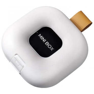 Cutie Depozitare Medicamente,  4 Compartimente, Inchidere Etans, Portabila, Patrat, Alb/Negru, PP, 7.6x2.9x7.8 cm