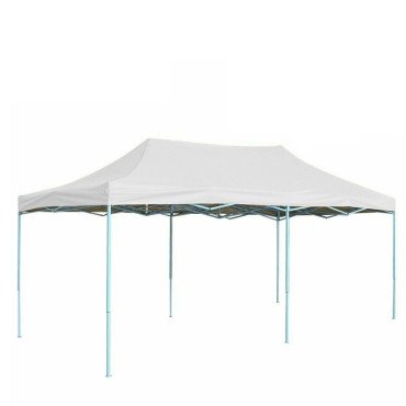 Cort Pavilion 3x6m Alb Pliabil Cadru Metal pentru Curte, Gradina, Evenimente