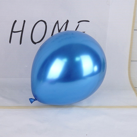 Set 12 Baloane, Cyrax, din Latex Chrome, 25 cm, Albastru Inchis