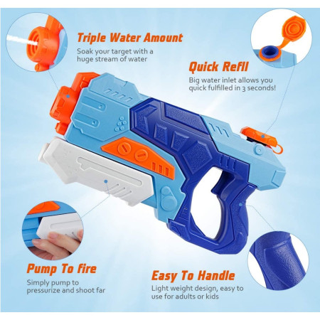 Set 4x Pistol cu Apa pentru Copii, Cyrax, 6ani+, Multicolor, 2x 550 ML +  2x 300 ML