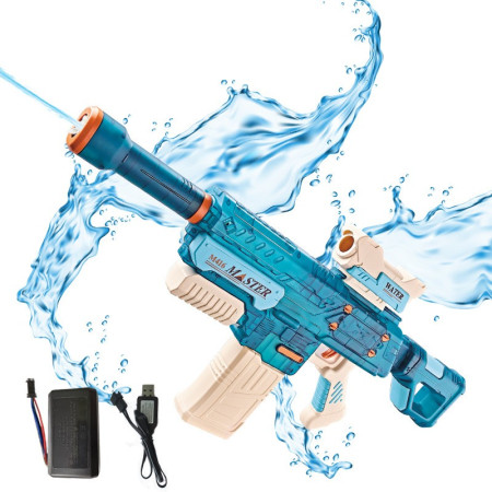 Pistol cu Apa Electric, Cyrax, +6 Ani, Rezervor 500 ml, Incarcare USB, din Plastic, 69 x 5.5 x 30 cm, Albastru