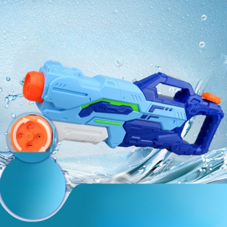Pistol cu Apa pentru Copii, Rezervor, Pentru Piscina/Plaja, Cyrax, 6ani+,  4 duze, Albastru, 1500ML