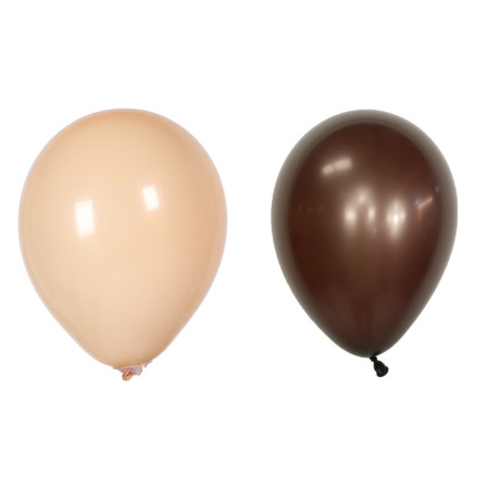 Set 10 Baloane din Latex, Cyrax, Model Party, 30 cm, 5x Maro, 5x Bej, 2.8 g