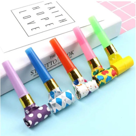 Set 6 Suflatori, Cyrax, pentru Petrecere, Tematica Aniversare, 8 cm, Multicolore cu Imprimeu