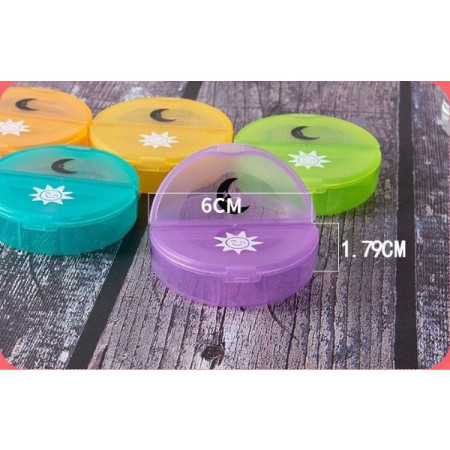 Cutie Depozitare Medicamente,  7 Zile, 14 Compartimente, Cutie Suport, Recipiente Detasabile, Portabila, Multicolor, 17.5x11x9.5 cm