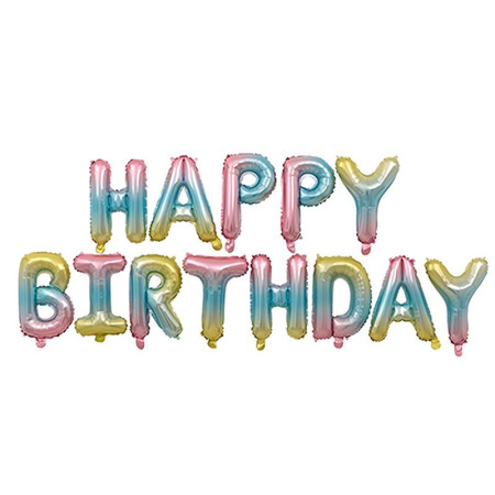 Set baloane folie Cyrax, Happy Birthday, 40 cm, multicolor