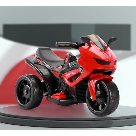 Motocicletă Electrică cu 3 Roti, Cyrax, Acumulator Încarcare, Anti-Rasturnare, Lumini, Sunete, Off-Road, Baterie 6V 4.5Ah, 66x34x43cm, Rosu