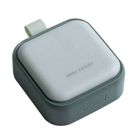 Cutie Depozitare Medicamente Mini,  4 Compartimente, Inchidere Etans, Portabila, Patrat, Verde, PP, 7.5x7.5x3 cm