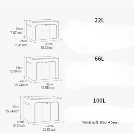 Cutie de Depozitare Pliabila,  Cu fermoar Bidirectional, 66 L, Textil, 50x40x33 cm, Cadru Metalic, o Fereastra, Suport Baza Stabil din Plastic, Verde