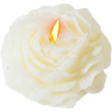 Lumanare Parfumata,  Model Trandafir, Ardere 10h, 70 g, 7.5 x 3.5 cm, Parfum de Tuberoza, Alb