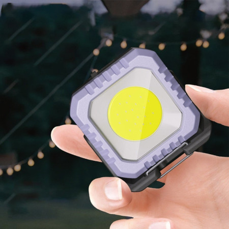 Lanterna Tip Breloc,  5 Moduri de Luminat, Incarcare USB Tip C, 5W, Impermeabila IPX5, 500 lm, COB, Mov