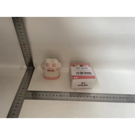 Ruleta Portabila,  Ruleta mini pentru Copii, Model Labuta de Pisica, cu Prindere, pentru Masurat Diametrul, 5.5 x 6.5 cm, Banda 1.5m, Roz