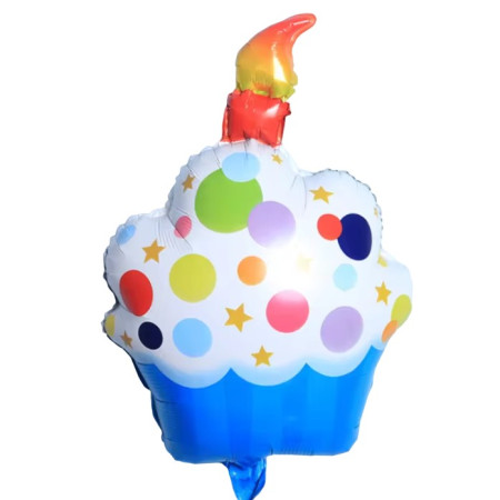 Balon din Folie Metalizata, Cyrax, Figurine Dulciuri, Model 1, Tematica Prajitura Aniversara, 68x44 cm, Ambalaj Individual, Pai Inclus, Umflare cu Aer sau Heliu, Multicolor