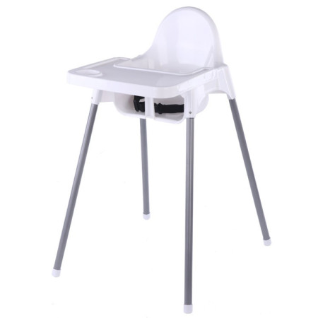 Scaun de Masa, Cyrax, pentru Bebelusi si Copii 6-36 Luni, din Plastic/Metal, Centura in 2 Puncte, Tava Detasabila, 63 x 57 x 85 cm, Alb