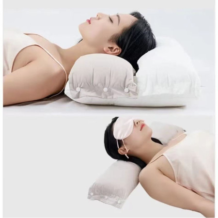 Perna Ortopedica 3 in 1,  Strat Dublu, Protectie Cervicala, pentru Adulti, 45 x 70 cm, Alb