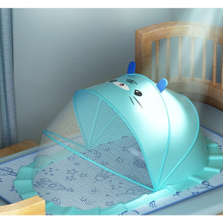 Husa Anti-Tantari, Cyrax, Pliabila, Protectie 360 Grade, Parasolar, 0-1 An, 60 x 55 x 5 cm, Albastru