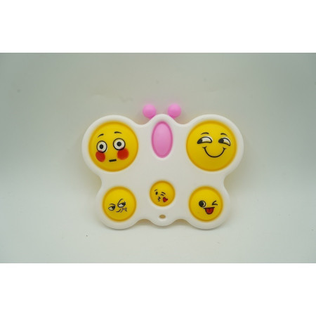 Jucarie Antistres Cyrax - Fidget Toy, Simple Dimple, Fluture, Alb