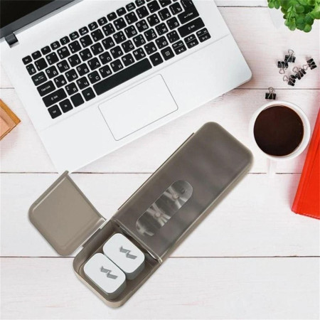 Cutie Organizatoare pentru Cabluri,  din Plastic, 28 x 9 x 6 cm, Gri