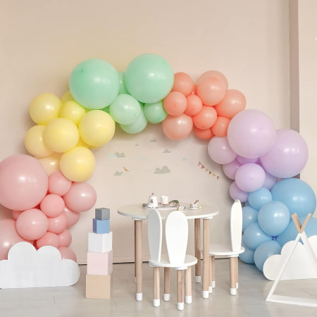 Set 25 Baloane din Latex, Cyrax, Model Party, 13 cm, Multicolore, Culori Pale, 1 g