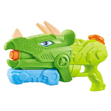 Pistol cu Apa pentru Copii, Rezervor, Pentru Piscina/Plaja, Cyrax, 6ani+, Triceratops, 3 duze, Verde, 1330ML