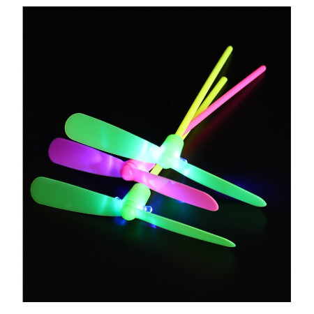 Set 4 Jucarii Libelula Zburatoare, Distractive pentru Copii, Cyrax, Aruncatoare Manuale din Plastic, cu Lumini, Multicolor