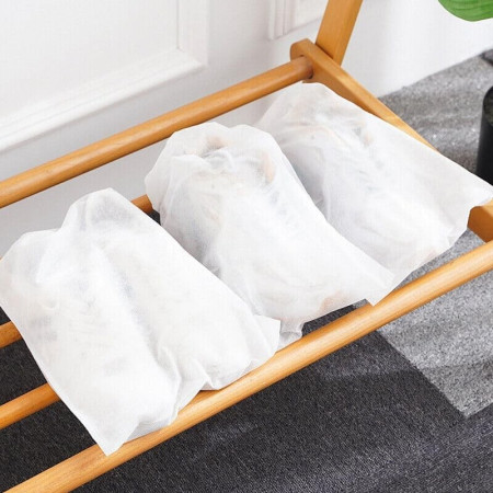 Set 50 de Saci de Depozitare Incaltaminte,  de Protectie, pentru Voiaj, Netesut, Rezistenti la Praf, Protectie Solara, Anti-Ingalbenire, 38x24 cm, Marime Mica, Transparent