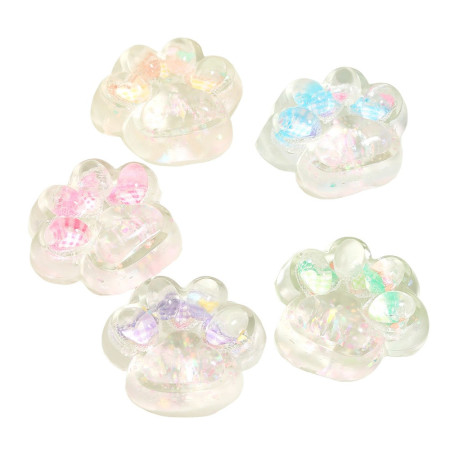 Jucarie Antistres Squishy, Cyrax, Labuta de Pisica Pufoasa, cu Revenire Lenta, 7 x 6.5 cm, Model Inima, Multicolor