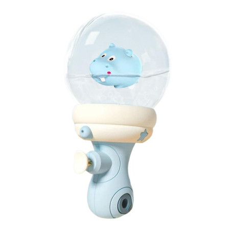 Pistol cu Apa pentru Copii, Cyrax, Multifunctional, Capacitate 300 mL, Model Hipopotam, 9x9x17cm, Plastic, Albastru