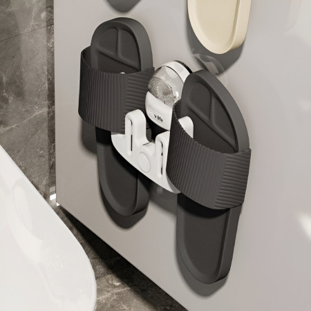 Suport pentru Incaltamintea de Casa,  fara Perforare, Montare pe Perete, Prindere Adeziva, 11.6x11x4.8cm, Alb