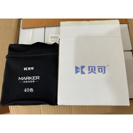 Set 40 Markere, Cyrax, pe Baza de Ulei, Dublu Capat, Subtire 1mm si Gros 6 mm, Geanta Depozitare, 15 cm, Multicolor