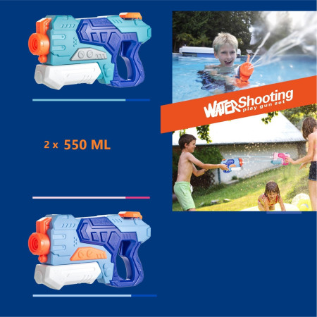Set 4x Pistol cu Apa pentru Copii, Cyrax, 6ani+, Multicolor, 2x 550 ML +  2x 300 ML
