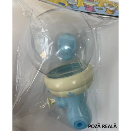 Pistol cu Apa pentru Copii, Cyrax, Multifunctional, Capacitate 300 mL, Model Hipopotam, 9x9x17cm, Plastic, Albastru