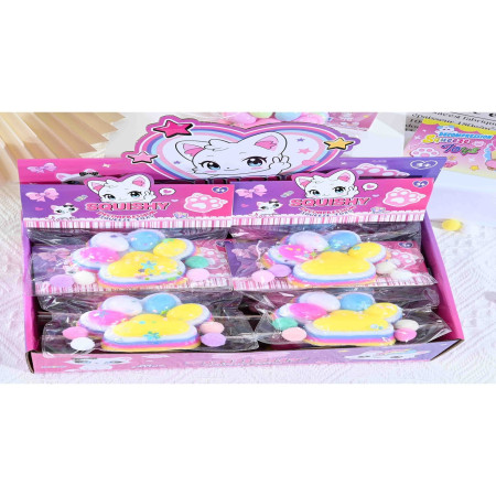 Jucarie Antistres Squishy, Cyrax, Labuta de Pisica Squeeze Toys, cu Revenire Lenta, 7.5 cm, Model 270515, Multicolor