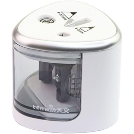 Ascutitoare Electrica cu 2 Gauri,  Gri, Baterii 4 x AA (neincluse), 7.5 x 7.5 x 7.5 cm, Gri