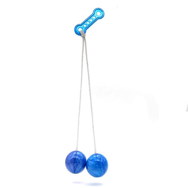 Jucarie interactiva cu bile, Cyrax, Clackers ball, antistres, Albastru, 40 mm