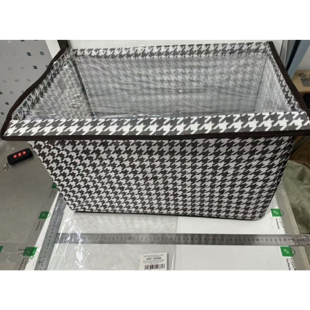 Cutie Depozitare,  Capac Transparent, Model In Carouri, Model Mare, Maro