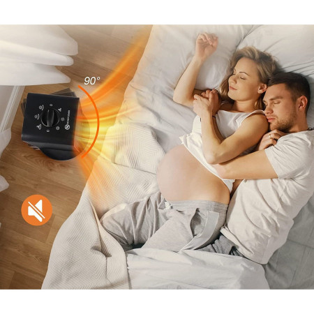 Aeroterma / Radiator  1200 W, 2 trepte de putere, termostat reglabil, Negru