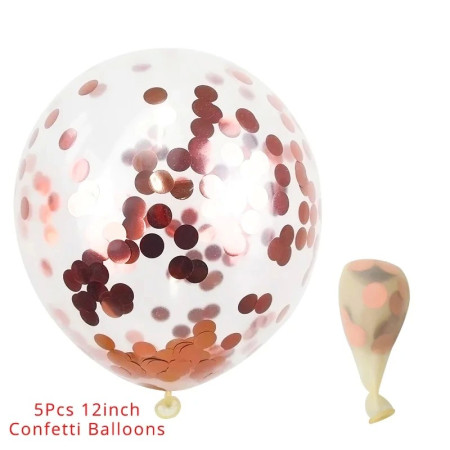 Set 15 baloane pentru petrecere, Cyrax, rose gold/ alb, 30 cm