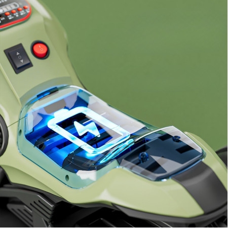 Motocicleta Electrica Cyrax, cu Acumulator,  Bluetooth, Sistem Anti-Rasturnare, Sistem de Lumini si Sunet, 1-8 Ani, 93 x 48 x 63 cm, Verde