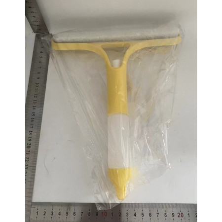 Racleta de Curatare 3 in 1,  Multifunctional, Pentru Casa si Masina, Pulverizator de Spray, Racleta din Silicon si Burete, 21.5 x 25.7 cm, Galben