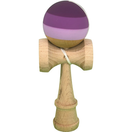 Kendama X Originala, Profesionala, Cyrax, din Lemn, 18 cm, Rubber Grip, Purpuriu/Mov/Lila