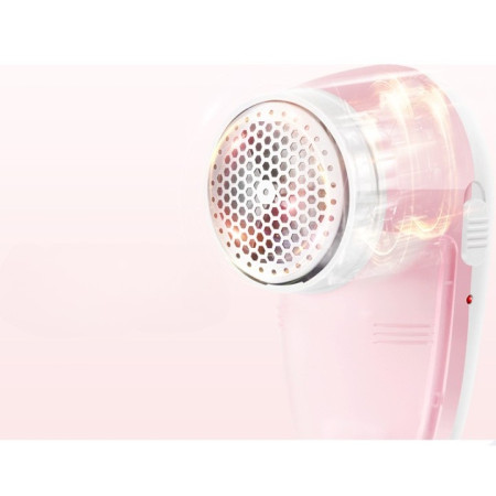 Aparat Pentru Curatat Scame, Par Si Praf,  Pentru Diferite Tipuri De Material, Cu Lame Din Otel Inoxidabil, Incarcare Prin USB Type-C, Cu Perie De Curatare si Cablu USB Incluse, 13x7 cm, Roz